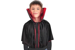 COOLCHANGE Cape réversible de Vampire pour Enfants avec col Montant | Costume Halloween de Dracula