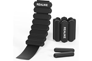REALIKE Poids de cheville pour les femmes Poignet jambe Bracelet pondéré réglable pour Pilates Yoga marche aérobic 2 pièces en Set 1lb (453.5g) par pièce