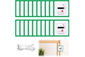DULUOK 20Pcs Fire Safety Labels for Furniture DL7 Furniture Upholstery Fire Retardant Labels with String Extinguisher Sign Warning Stickers Fire Resistant Label for Home Furniture (Green)