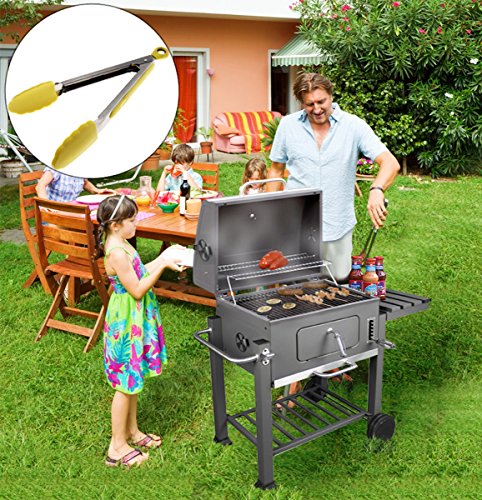 Krollmann Holzkohlegrill BBQ – mit Trolley inkl. 2er Set Grillzange - 2