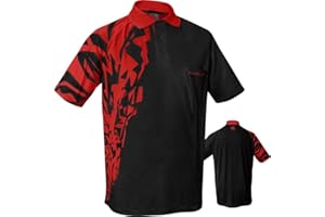 ‎HARROWS Rapide Harrows Darts Shirt – Schwarz & Rot – S bis 5XL
