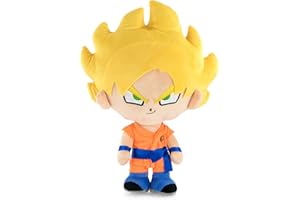 Play by Play Peluche dei personaggi di Dragon Ball Super, Goku, Piccolo, Vegeta, Beerus, Majin Bu, qualità super morbida (23-27 cm, Goku Super Saiyan)