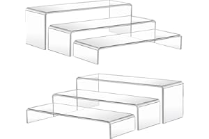 MerryNine Rialzi in acrilico per esposizione, alzate trasparenti per espositori, multifunzione, in acrilico trasparente, supporto pop per cupcake, figure, cosmetici, oggetti da collezione (a forma di