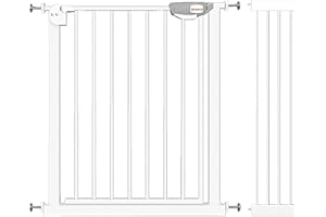 UBRAVOO Barrera de Seguridad Puerta para Bebés Puerta para Perros Altura 100 CM Puerta de Seguridad para Niños 105-114 cm de Ancho Cierre Automático Triple Bloqueo Abierto Mantenga la Puerta