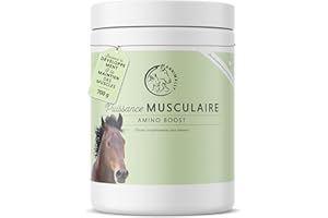 ANNIMALLY Poudre pour Le développement Musculaire des Chevaux 700g avec protéine de soja, lysine, carnitine, thréonine, méthionine - Complément Alimentaire en acides aminés pour renforcer la Musculature