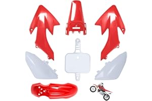 CRF50 Plastic Kit Red White XR50 Plastic Fender Kit,Crf50,compatible with HONDA XR 50 CRF 50 SDG SSR 107 110 125 Pit Dirt Bike M PS03- by Lucky Seven