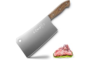 SHI BA ZI ZUO Coltello da macellaio mannaia per ossa resistente da 7 pollici in acciaio inossidabile, manico completo con manico
