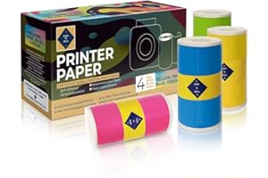‎PAPP'N'ROLL Papp'n'Roll® selbstklebendes farbiges Aufkleberpapier farbiges Thermopapier für Thermodrucker PeriPage A6/Paperang P1 P1/Poooli Drucker Papier für Mini Drucker 57 * 30mm (Farbig)
