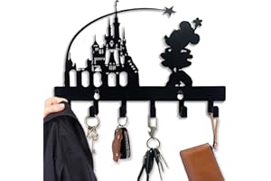 Viiluuxr Key Holder for Wall Self Adhesive Key Hooks with 6 Hooks Wall Mounted Christmas Cartoon Metal Stainless Heavy Duty for Coat Hat Towel Key Hangers Decoration Door Entryway Hallway.