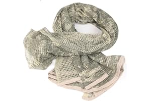 LEJUNJIE Lejie Sciarpa Tattica in Mesh Mimetica Traspirante Cecchino per Gioco di Guerra Foulard Filet Rete di Cammini da Trekking