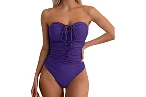 HEONSATI Costume Nuoto Donna Intero Costume Intero Scollo a V Push Up Costumi Interi Contenitivo Pancia Sportivo Curvy Monokini Mare Imbottito Spiaggia Taglie Forti Bikini Estivo Beachwear Modellante