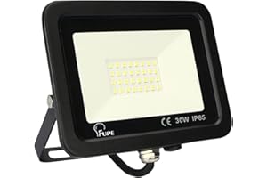 MILLE LUCCIOLE Projecteur LED Extérieur,Projecteur Exterieur LED 30W 2700LM Super Lumineux,3000K Blanc Chaud Projecteur LED Exterieur,IP65 Etanche Projecteur LED,Pour Jardin,Garage,Entrée,Piscine,Terrasse(Noire)