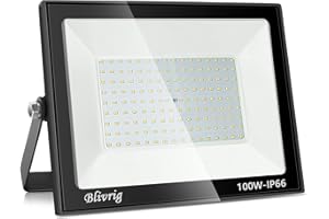 ‎BLIVRIG Blivrig LED Strahler Außen 100W Kaltweiss, Fluter Aussen, Hell 10000LM Flutlicht, Aussenstrahler IP66 Wasserdicht, 6500K Außenstrahler, Kaltweiß Scheinwerfer, für Garten, Garage