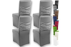 Gräfenstayn 4 Pezzi Stretch coprisedia Victoria - schienali Rotondi e angolari - Pacchetto VANTAGGIOSO - vestibilità bielastica con Guarnizione Oeko-Tex Standard 100: "Fiducia certificata (Antracite)