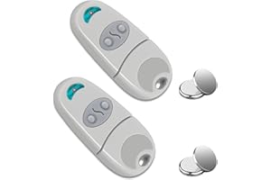 EFFDRDFS 2 Pack 433.92 MHz Remote Control Key Fobs for C@me, Comatile with 432NA, 432EE, 432EV, 2 Buttons Gate Remote Cotrol, White