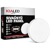 36 Watt Sıva &Uuml;st&uuml; LED Panel, 6500 K Beyaz Işık, 3600 L&uuml;men, Yuvarlak &Oslash; 23 cm &Ccedil;ap Tavan Armat&uuml;r Lamba, Beyaz Renk
