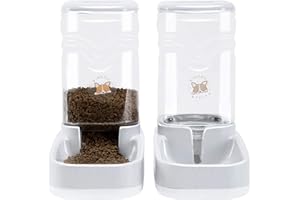 Old Tjikko Futterautomat Katze,Automatischer Futterspender & Wassertränker im Set für Kleintiere,Hund Schüssel,jeweils 3.8L PBA frei (Futterspender+Wassertränke)