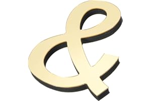 PATIKIL 3D Acrylique Alphabet Miroir Paroi Autocollants Symbol & Autoadhésif Maison Décoration Lettre Signe Art Autocollant Décalcomanie pour Bricolage Maison Décoration Clair Doré