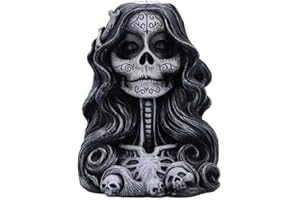 Nemesis Now Calavera's Offering Backflow Incense Burner, Gothic Skull Smoke Fountain, Hand-Painted Mexican Skeleton Decor