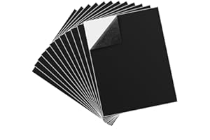 HJJMN Rubber Pads with Adhesive Backing - 12pcs 30 x 21cm Foam Sheets for Crafts, 3mm Sticky Foam Pads A4, EVA Foam Sheets for Model Making Furniture Protecting DIY Scrapbooking Gap Filling Craft Project