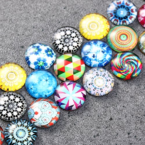 ULTNICE 200pcs Cabochons runde Mosaik Fliesen für Handwerk Glas Mosaik für Schmuck machen - 7