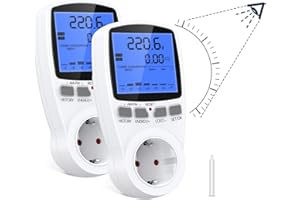 Misuratore di Consumo Elettrico Dual Rate, Ankrs Contatore Energia Elettrica con 180° Grandangolo Schermo LCD Retroilluminazione, Wattmetro Risparmio