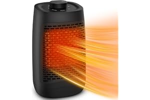 Termoventilatore Ceramico Elettrico Portatile Riscaldatore Stufa 6 Modalità 1200W Cadrim Ventola Girevole PTC Termostato Regolabile Ventilatore Ruotabile 60° Overheat Protezione Tip Over Caldo Freddo