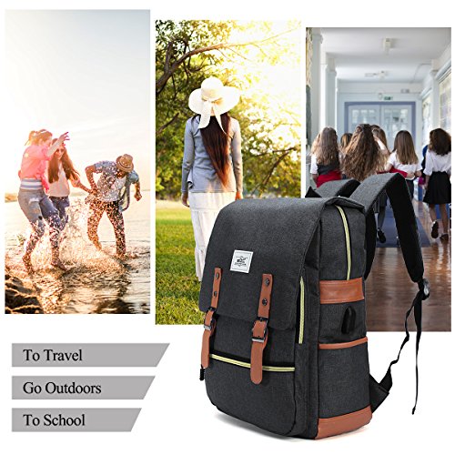Business Rucksack  Tezoo USB Laptop Rucksack Herren 15 6 Zoll Wasserdicht Anti-Diebstahl Notebook Tasche Damen Reisetasche Schulrucksack f  r Arbeit O
