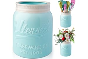 Comfify Portautensili per vaschetta a Bocca Larga Crocker Decorativo per Utensili da Cucina, Ceramica Resistente ai trucioli, Lavabile in lavastoviglie