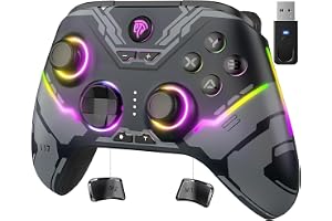 EasySMX X15 PC Controller - Wireless Bluetooth Controller with Hall/Trigger Hall Joysticks/RGB Lighting - No Stick Drift, No Dead Zone - for Windows PC, Android, Steam and Switch