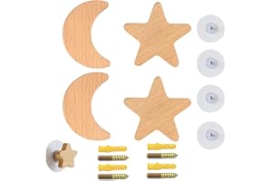 Exbrith 4 Piezas Ganchos para Ropa de Niños, Linda Percha Pared Madera, Percheros Niños Niñas Ganchos, Percha Pared Madera Ganchos Multiuso, para Decorar Habitaciones, Colgar Sombreros, Colgar Ropa
