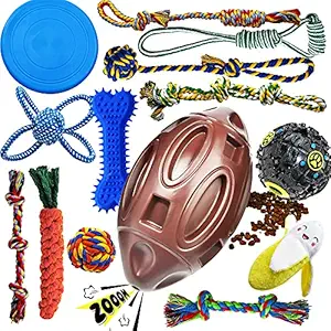 Dog Chew Toys for Puppies Teething, 14 Pack Puppy Chew Toys Dog Toy Bundle Chew Ball Dog Squeaky Toys iq Treat Ball Rubber Bone Puppy Teething Chew Toys Small Dog Puppy Toys