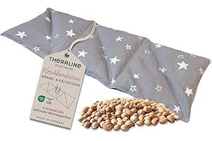 Theraline Cojín térmico de huesos de cereza para microondas, 55 x 20 cm, cojín térmico para espalda, cuello y hombros, para niños y adultos, cojín de masaje para el frío, cojín de huesos de cereza