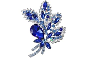 Oenothera Flower Brooch, Crystal Brooch, Brooches for Ladies, Crystal Leaf Shape Brooches, for Women Girls Birthday Gift Wedding Party Supply