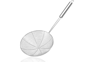 Aiareozy 13,5cm Schiumarola Acciaio Inox, Schiumarola per Fritti, Ragno da Cucina Acciaio, Colino Fritto, Ragno Cucina per Cucinare, Friggere, Arrostire, Pasta o Gnocchi in Cucina