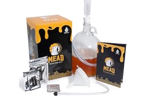VineLabs Honey Mead Making Kit with Yeast and Starter Home Brew Accessories, Reusable, Step-by-Step Brewing Process, 1 Gallon, Made in The USA