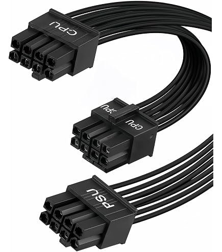 2 Pezzi CPU 8 Pin Femmina da 1 un Maschi 4 + di Alimentazione Splitter Y 18 AWG 20 Cm