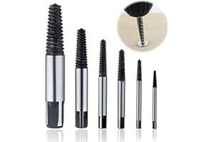 DAKLUNAR 6 Piezas Extractor de Tornillos 1/8-1 Pulgada, Extractor de Tornillos Rotos Saca Tornillos Rotos Para Tornillos Dañados Tuberías