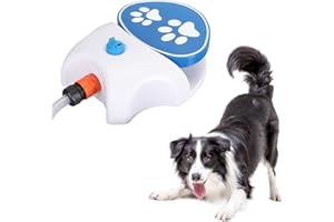 MENDUNER Arroseur pour Chien pour L'extérieur, Fontaine d'eau pour Chien, Distributeur d'eau activé par Marche pour Chien, Arroseur pour Chien, Mangeoire d'eau Potable avec Tuyau, Jouets