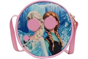 Nesloonp Sac à Bandoulière, Princesse Sac Petite Fille, Anna et Elsa Mini Sacoche Enfant Bandoulière, Sacs à Main Princesse Sac à Bandoulière en Cuir PU