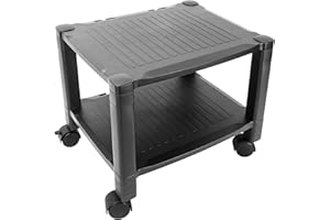 PRIMEMATIK.COM PrimeMatik - Tavolino 2 Livelli per Stampante con Ruote