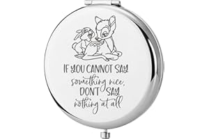 KEYCHIN Bambi and Thumper Taschenspiegel Hirsch Bambi Fans Geschenke If You Can't Say Something Nice Bambi Kompakter Make-up-Spiegel (If You Can't-Silber)