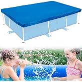 Ruolin Rectangle Pool Cover, UV Resistant Durable Outdoor Folding Pool Protection Cover for Family Frame Pools and Inflatable