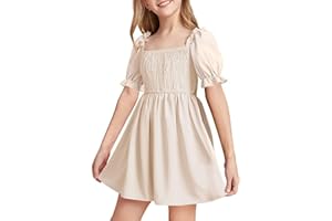 DivingBirds Tween Girls' Dresses Elegant Ruffle Sleeve Kids Dress for Girls Teenagers Ladies Summer Dresses Size 7-14 Years