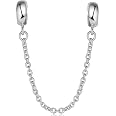 GW Espaceur Charms Chaîne De Sécurité Argent 925 - Pour Bracelets Pandora, Trollbeads, Européens, 7.2 Cm