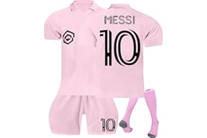 YAGUMO Miami Maillot de Foot Retro Enfant Miami Soccer Jersey, Ensemble Barca Enfant et Adultes, Garçon Vêtements de Football Extérieur Tshirt, Short avec Chaussette