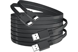 Basesailor Kabel do ładowania USB A na USB C, 3 m, 2 sztuki, długi, płaski, kabel do szybkiego ładowania typu A 2.0 do USBC, do Sony PS5, Playstation 5 Dualsense, Micorsoft Xbox X S, Switch Pro