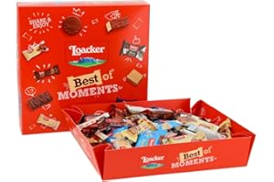 Loacker The Best of 600g, Edizione 2025, Confezione Regalo 100% Nocciole Italiane in un Mix di Bontà a Base di Cioccolato al Latte, Fondente e Bianco, Party Box per Merenda, Snack e feste, 67 pezzi