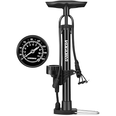 Pompa Ad Aria Da Pavimento Con Manometro - Per Bici, Auto, Palloni E Gonfiabili, Adattatore 3 In 1 Incluso