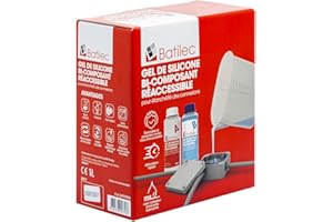 BATILEC Gel Silicone Électrique 1L – Bi-Composant Auto-Nivelant – Étanchéité IP68 – Isolation Connexions & Boîtes de Dérivation – Résistant -60°C à +200°C – Transparent, Sans Solvant